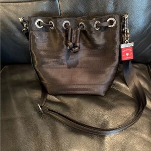 Black Harvey’s mini Parkhopper bucket bag